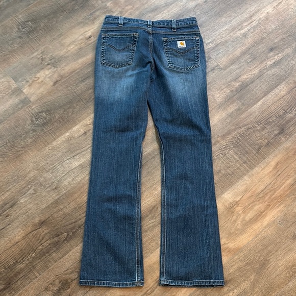 Carhartt‎ Women’s Size 10 x 34 Boot Cut Traditional Fit Blue Jeans Denim - Picture 5 of 14